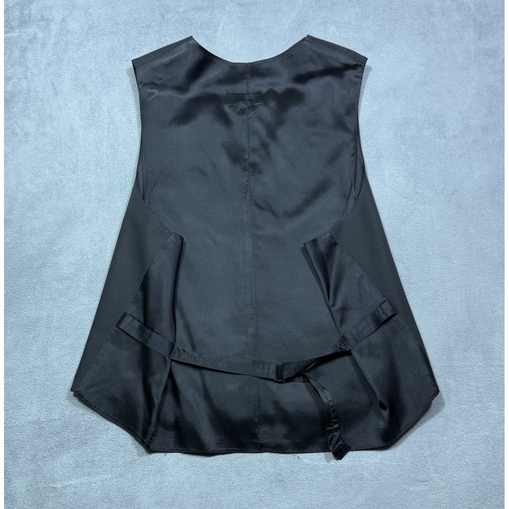 Brooks Brothers Black Silk Tuxedo Vest Mens L Made In USA Formal Dress Waistcoat - Picture 3 of 5